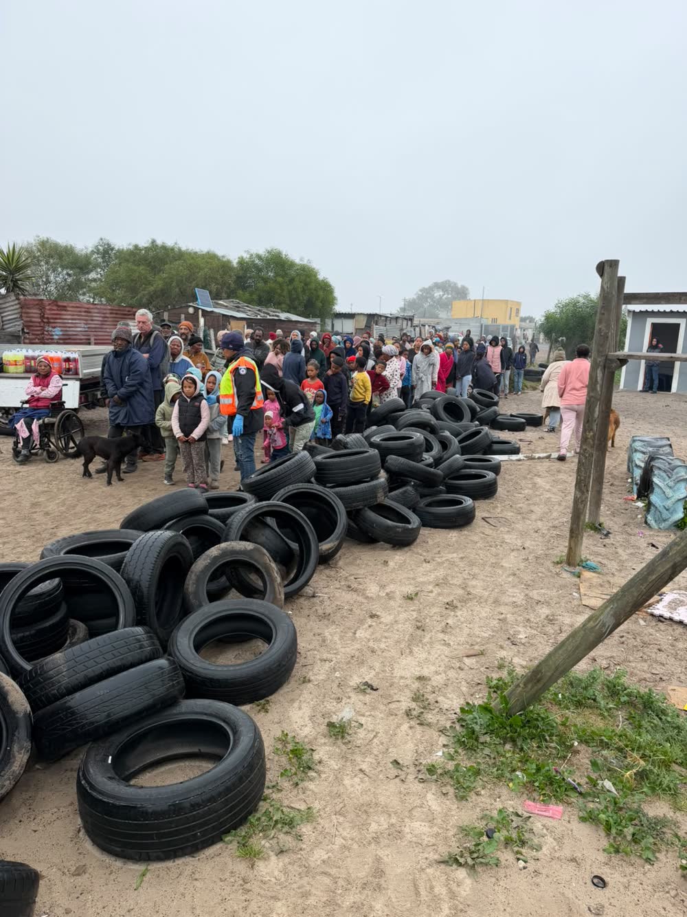 Things On Wheels distribution day in an informal settlement